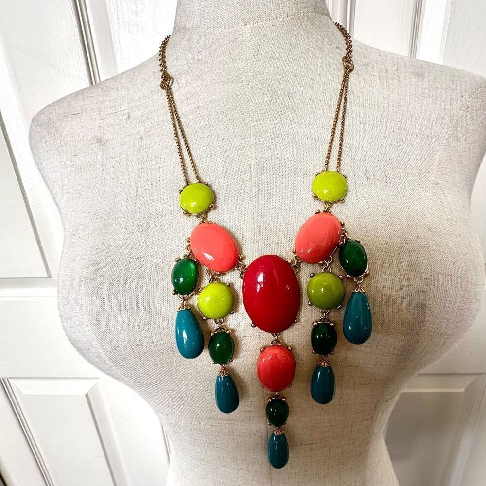 Banana Republic colorful long statement necklace